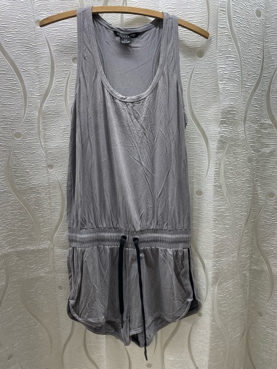 INDUSTRY Pants - Industry Romper Womens P/S Gray Good Sporty Sleeveless Drawstring Jersey Knit‎